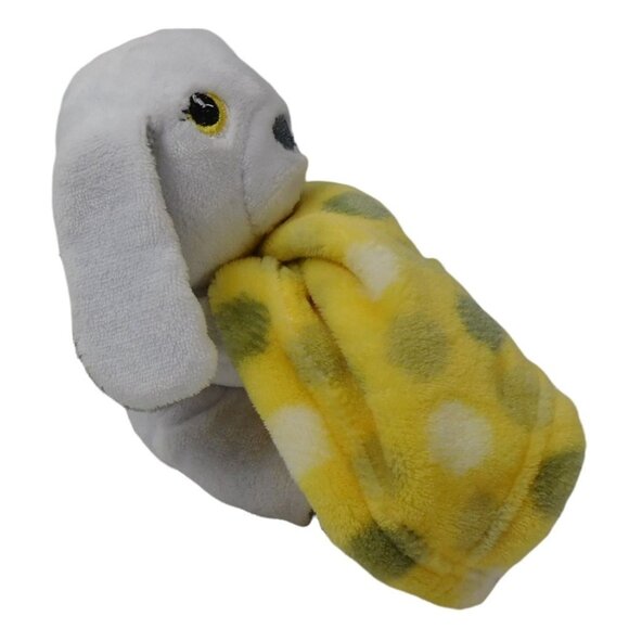 Little Beginnings Plush Dog Lovey Security Blanket White/Gray/Yellow 12" - Picture 2 of 6